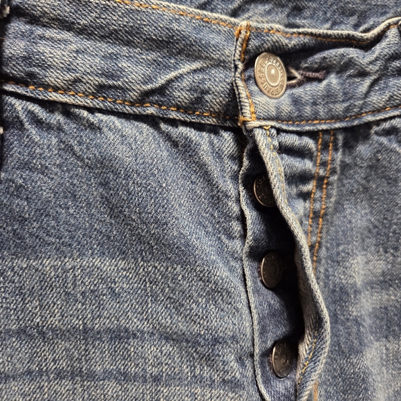 Levi's 501 CT Distressed Button Fly Tapered Boyfriend Loose Jeans Men's Unisex - Picture 4 of 8